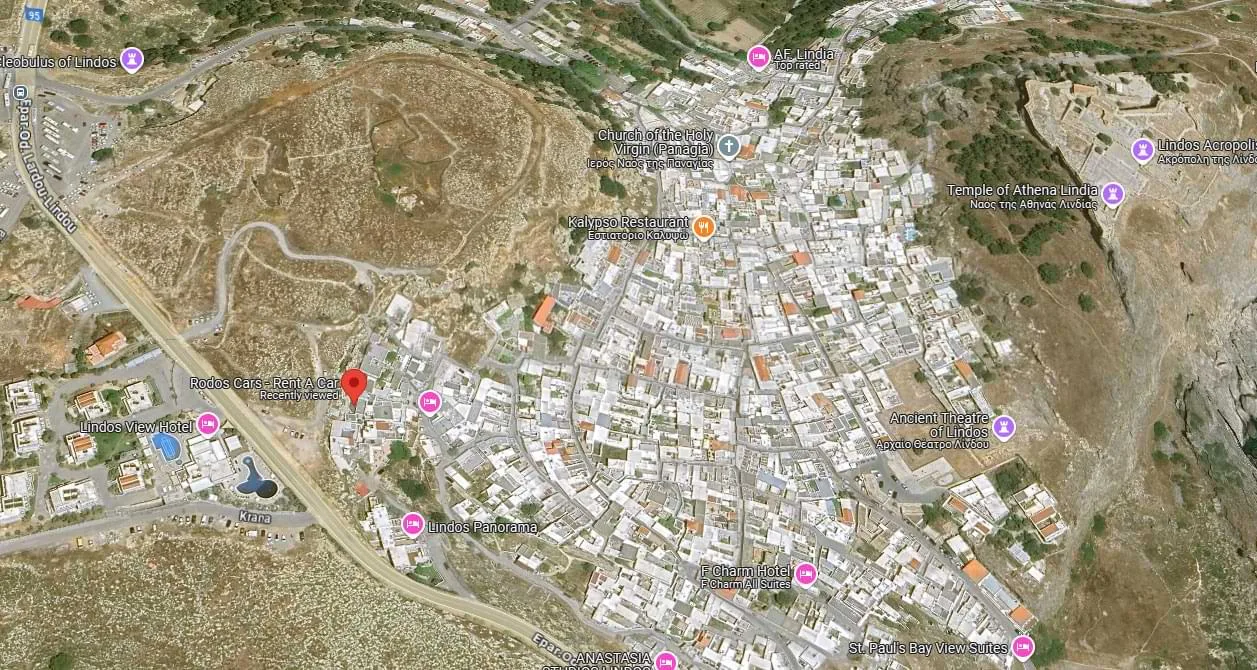 Station von Rodos Cars Rent a Car im Hotel Comfy Suites